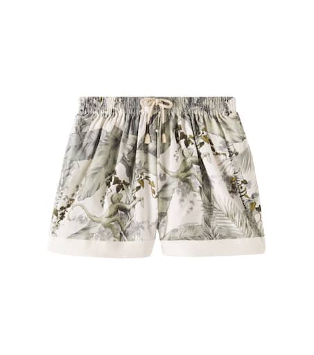Wylie floral cotton shorts in green - Zimmermann Kids
