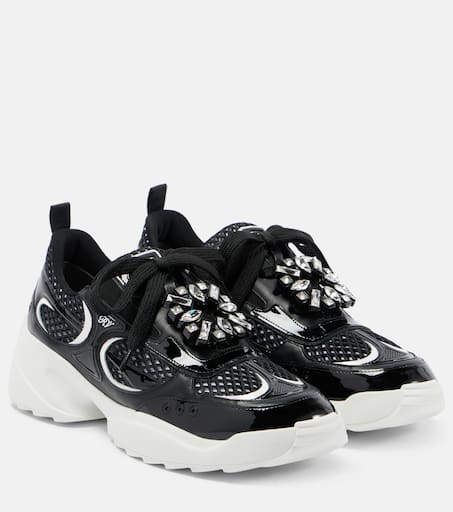 ROGER VIVIER♦ロゴ メッシュ― レザー スニーカー 送関込 ROGER VIVIER♢ロゴ メッシュ― レザー スニーカー 送関込 (Roger