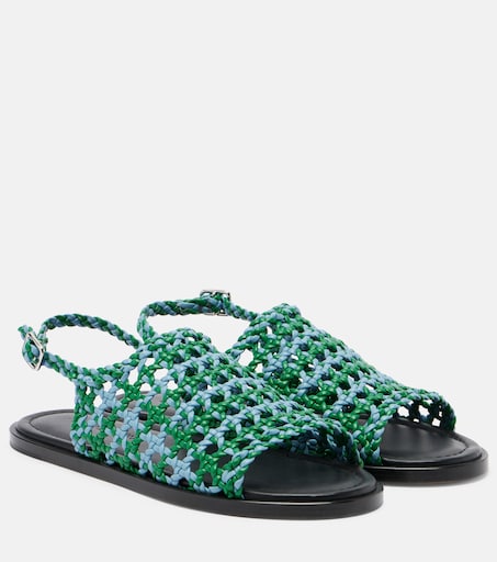 Net fishnet sandals in blue - JW Anderson | Mytheresa