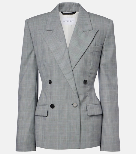 22SS GIVENCHY パドロックウールジャケット グレー Checked wool jacket in grey - Givenchy | Mytheresa