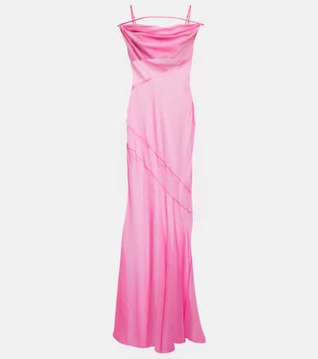 La Robe Draggiu draped maxi dress in pink - Jacquemus