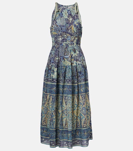 送料関税込■Ulla Johnson■Essie コットンブレンドマキシドレス Essie gathered cotton-blend maxi dress in multicoloured
