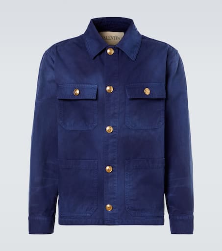 Cotton field jacket in blue - Valentino | Mytheresa