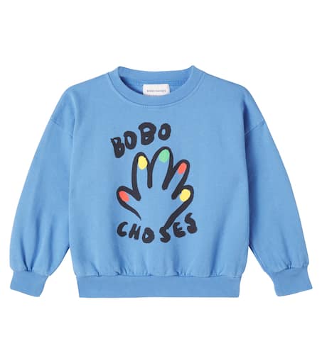High Five cotton jersey sweatshirt in blue - Bobo Choses