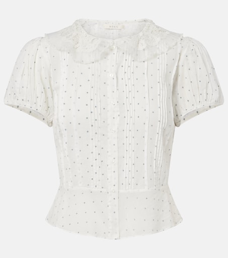 Oleta polka-dot cotton top in white - Doen | Mytheresa