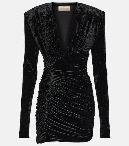 Gathered velvet minidress in black - Alexandre Vauthier