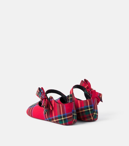Christian Louboutin Kids 유아 Lou Babe 체크 메리제인 플랫 슈즈