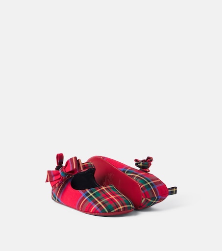Christian Louboutin Kids 유아 Lou Babe 체크 메리제인 플랫 슈즈