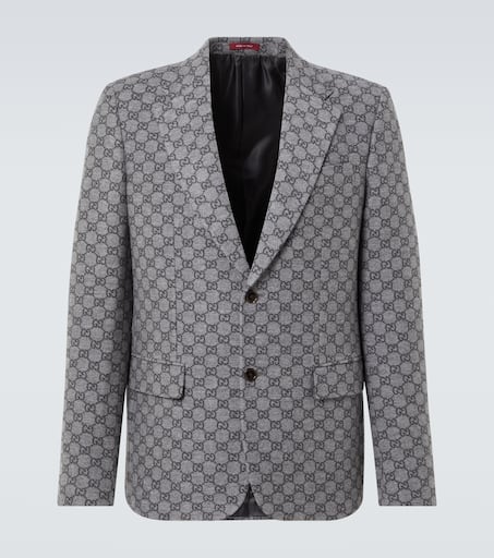 GG wool flannel blazer in grey - Gucci | Mytheresa
