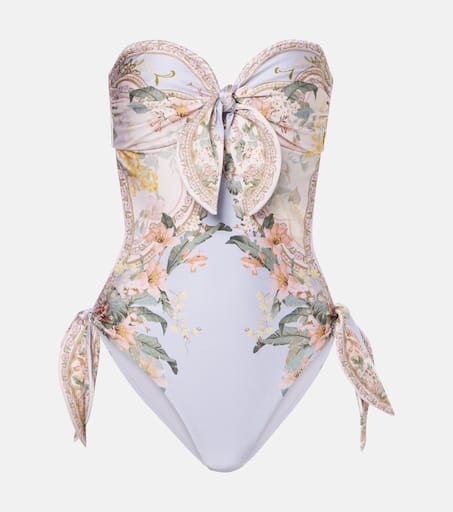 【Zimmermann】Coco bow-detail floral swimsuit Coco bow-detail floral swimsuit in multicoloured