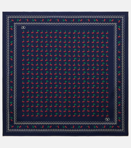 Cherryfic silk scarf in blue - Valentino | Mytheresa