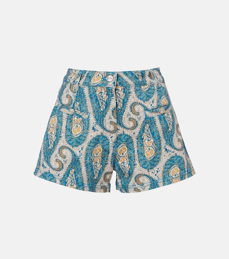 Paisley denim shorts in multicoloured - Etro | Mytheresa