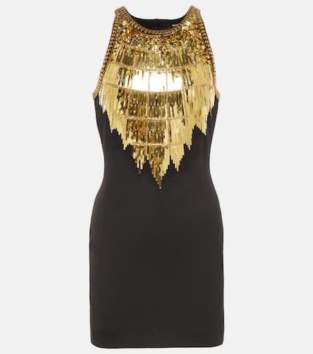 BALMAIN ブラック ミニドレス Balmain ボタントリム ツイードミニドレス | ブラック | FARFETCH JP