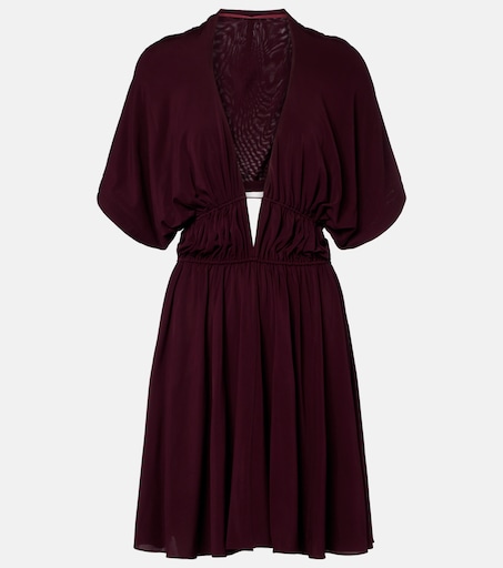 alaia burgundy dress Silk-satin halterneck gown - burgundy