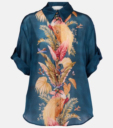 花柄【ZIMMERMANN】Ascension マンスタイル シャツ&ショーツ Ascension Manstyle Shirt Blue/Cream Indienne Floral Online