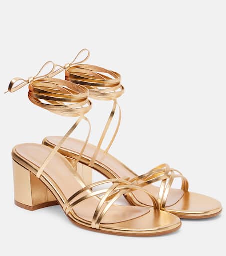 Metallic leather sandals in gold - Gianvito Rossi | Mytheresa