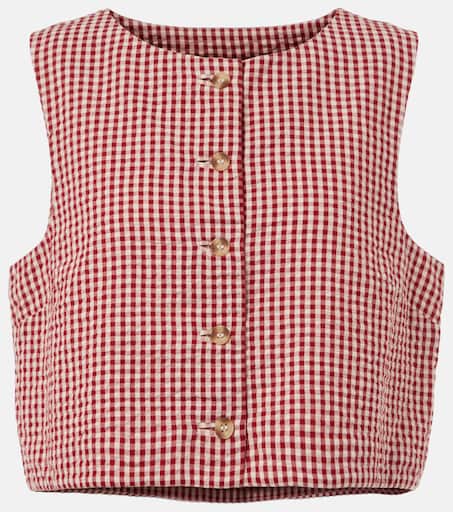 売れ筋商品|||フレンチコネクション カットソー トップス レディース Women's Gingham Lace-Trim Sleeveless Vest Gingham French Connection Women's Gingham Lace-Trim Sleeveless Vest