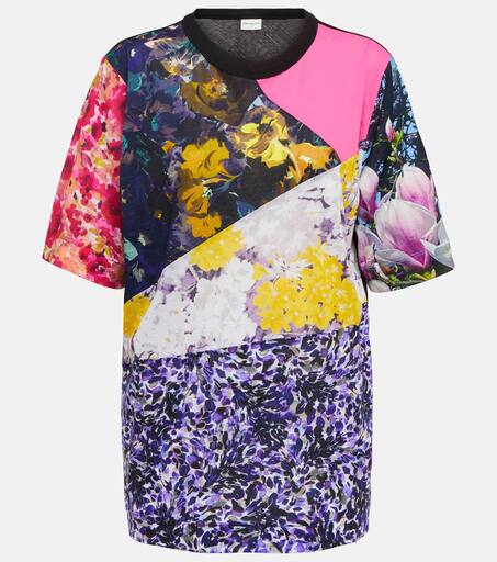 Patchwork T-shirt in multicoloured - Dries Van Noten | Mytheresa