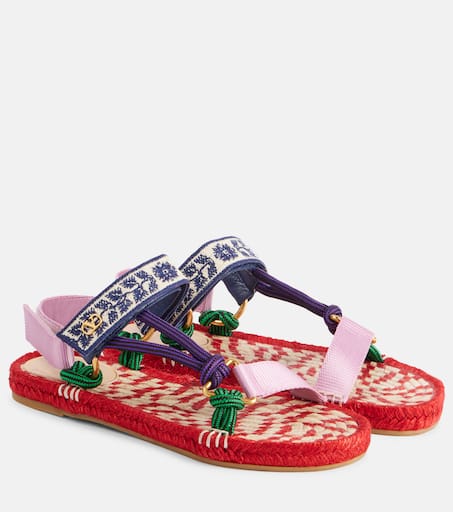 サンダル・ミュール Valentino Garavani Multicolor Crochet Vlogo Slippers Valentino Garavani VLogo Signature Slide Sandals with