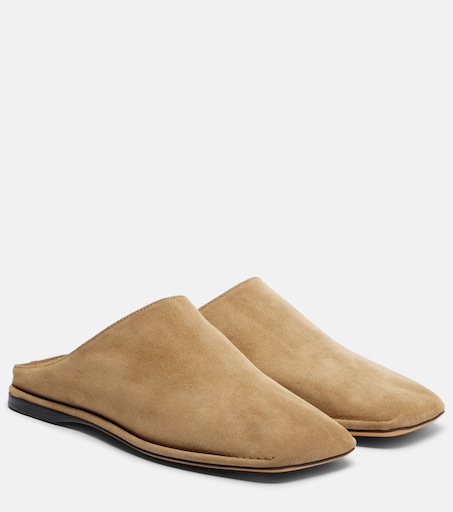 Piper suede mules in beige - The Row | Mytheresa