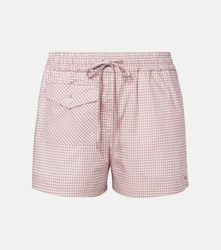 Gingham cotton shorts in pink - Valentino | Mytheresa