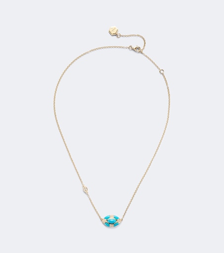 Riviera 18kt gold necklace with turquoise and diamonds