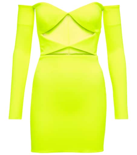 【Alex Perry】 Hadleyカットアウトクレープミニドレス Hadley cutout crêpe minidress in yellow - Alex Perry | Mytheresa