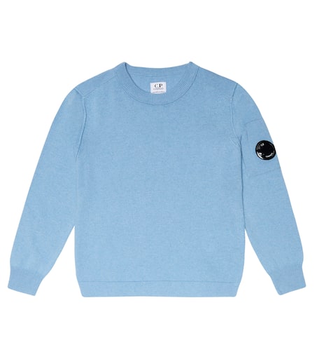 C.P. Company セーター 水色 Wool and cashmere-blend sweater in blue - C P Company Kids | Mytheresa