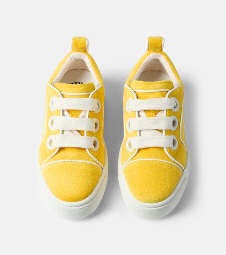 Christian Louboutin Kids 토이 레더 트리밍 테리 스니커즈