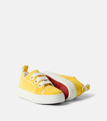 Christian Louboutin Kids 토이 레더 트리밍 테리 스니커즈