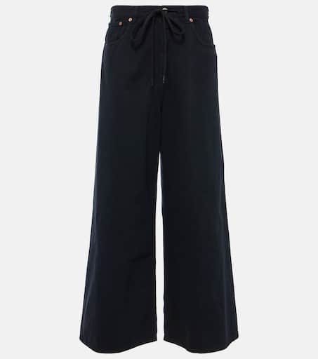 MM6 Black Culotte jeans ワイドデニム 22AW 27 MM6 Maison Margiela - Black Denim Raw Pants | HBX - Globally