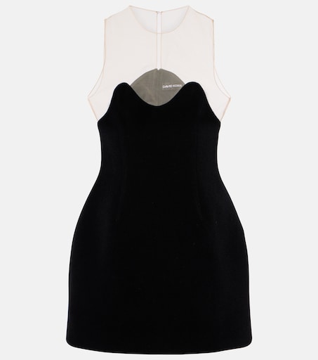 net a porter black mini dress Black Sheer Panel Mini Dress
