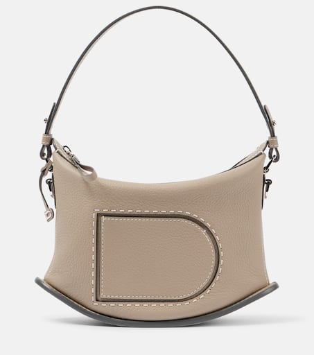 Pin Swing Surpiqué mall leather shoulder bag in beige