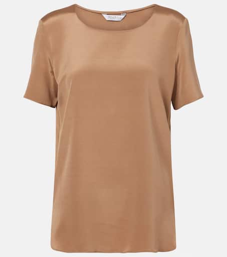 Aris silk-blend T-shirt in beige - Max Mara | Mytheresa