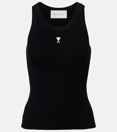 Ami de Cœur cotton jersey tank top in black - Ami Paris | Mytheresa