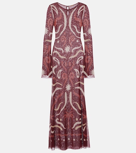 Amay printed mesh maxi dress