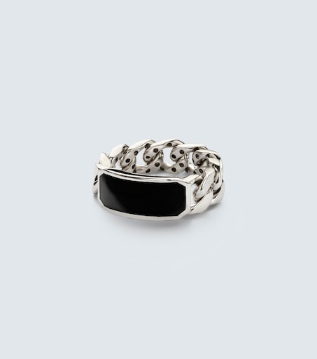 ID Link 18kt white gold ring with onyx