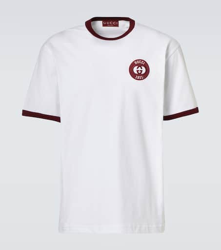 Tシャツ・カットソー Gucci Printed Cotton Jersey T-Shirt Printed cotton jersey T-shirt in navy | GUCCI® US