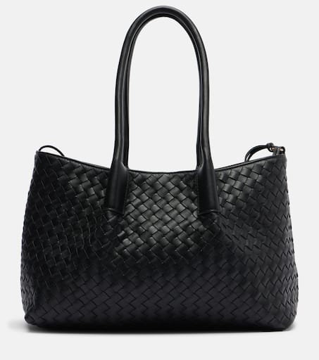 Pinacoteca Small reversible leather tote bag in black - Bottega