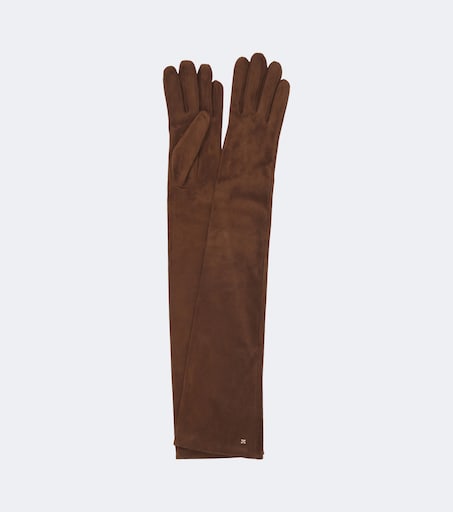 Max Mara ダークブラウン スエードグローブ Suede gloves in brown - Max Mara | Mytheresa