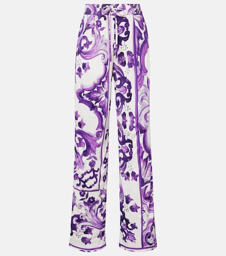 Dolce & Gabbana PURPLE WOOL TROUSERS WITH CREASE パンツ 上質 Majolica wide-leg pants in purple - Dolce Gabbana | Mytheresa
