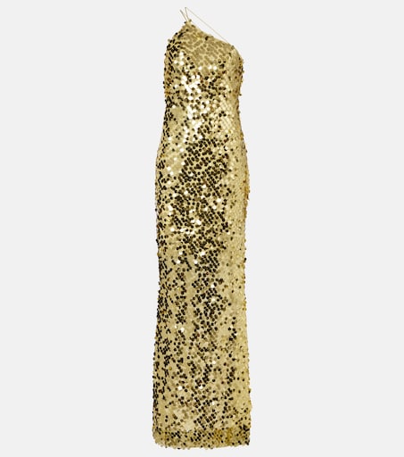 blue and gold floral dress Natalia Blue and Gold Watercolor Strapless Maxi Dress