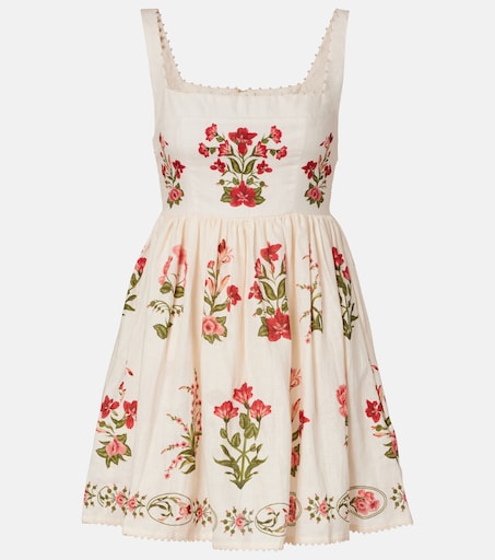 Agua by Agua Bendita - Barbara Mini Canna floral linen minidress