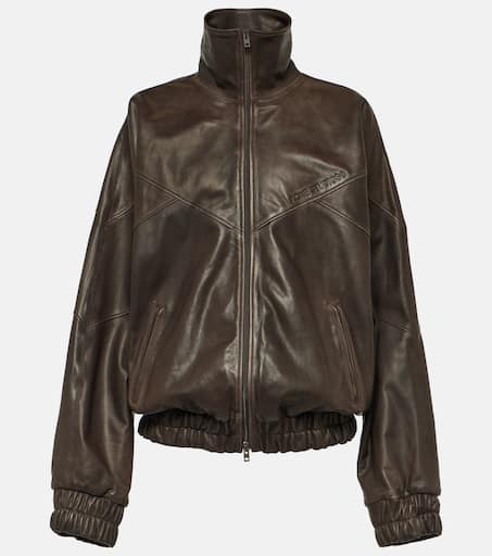 ブルゾン Acne Studios Brown Leather Over Bomber Jacket Brown leather over bomber jacket – Lord & Taylor