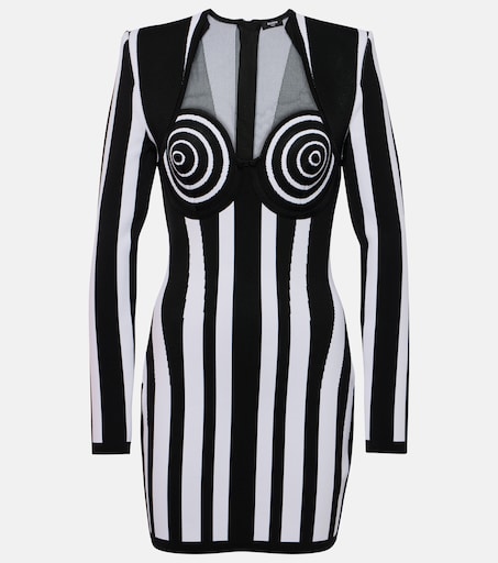 Striped minidress in black - Balmain | Mytheresa