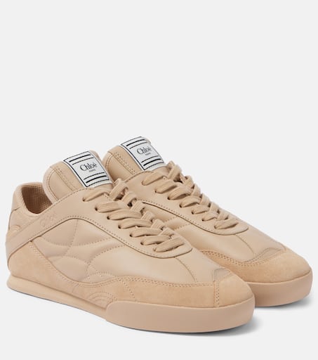 Chloé Kick leather low-top sneakers in pink - Chloe | Mytheresa