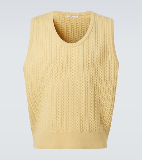 トップス 25SS AURALEE FLAT YARN RIB KNIT VEST Auralee Flat Yarn Rib Knit Vest | Khaki | Canoe Club