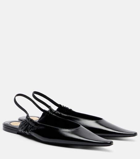 Leather slingback flats