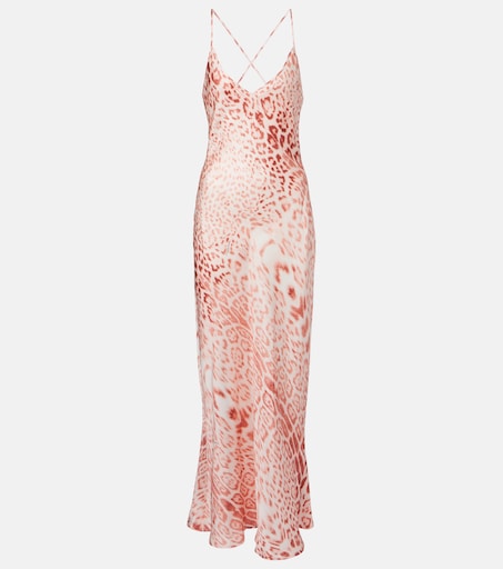 leopard print dress with pink Stylish Floral Bodycon Maxi for Summer Weddin Canary Houze Tie spaghetti straps Light weight material Mini length Fully lined Non Glam Pink Glitter Leopard Pattern