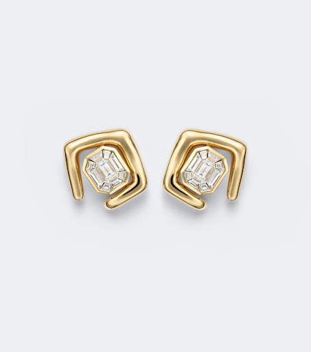 Zar 18kt gold stud earrings with diamonds